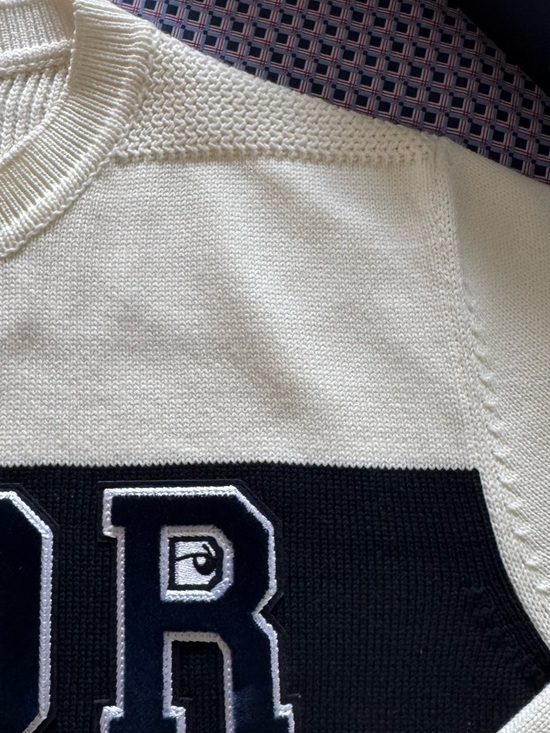 Dior Cream and Black Logo Crewneck Sweater - Picture 7 of 13